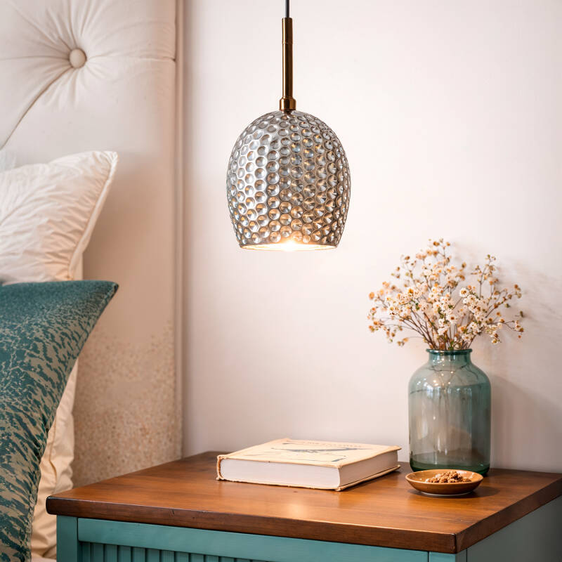 Bild von Pendelleuchte Metall und Glas Bernie