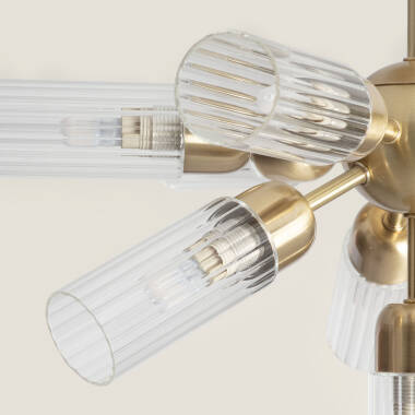 Immagine di Lampada da Soffitto Metallo e Vetro 10 Lampadine Iraide