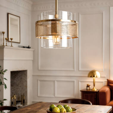 Bild von Pendelleuchte Metall und Glas Jaelyn