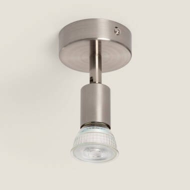 Image of Oasis Adjustable Aluminium 1 Spotlight Ceiling Lamp in Silver