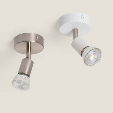 Image of Oasis Adjustable Aluminium 1 Spotlight Ceiling Lamp in Silver