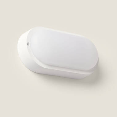 LED-Deckenleuchte 25W Oval für Aussen 94x198 mm IP65 mit Bewegungs- und Dämmerungssensor Hublot Weiss