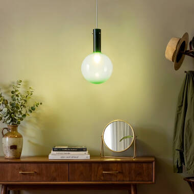 Immagine di Lampada a Sospensione Vetro Olivo