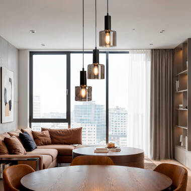 Danae Metal & Glass 3 Spotlight Pendant Lamp