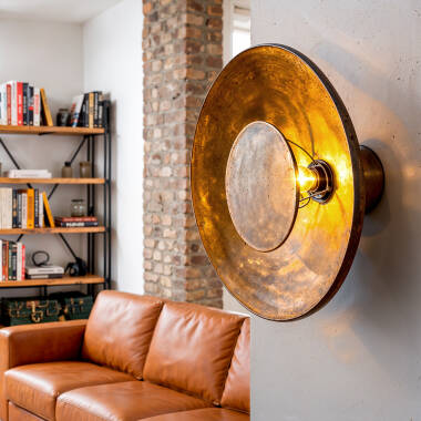 Orfalu Stone Metal & Paper Maché Wall Lamp