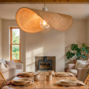 Immagine di Lampada a Sospensione Fibre naturali Devmani ILUZZIA