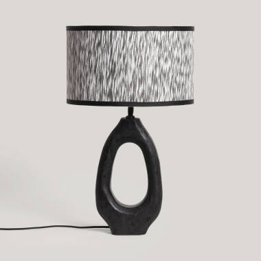 Stolní Lampa ze Dřeva Black Darshan ILUZZIA