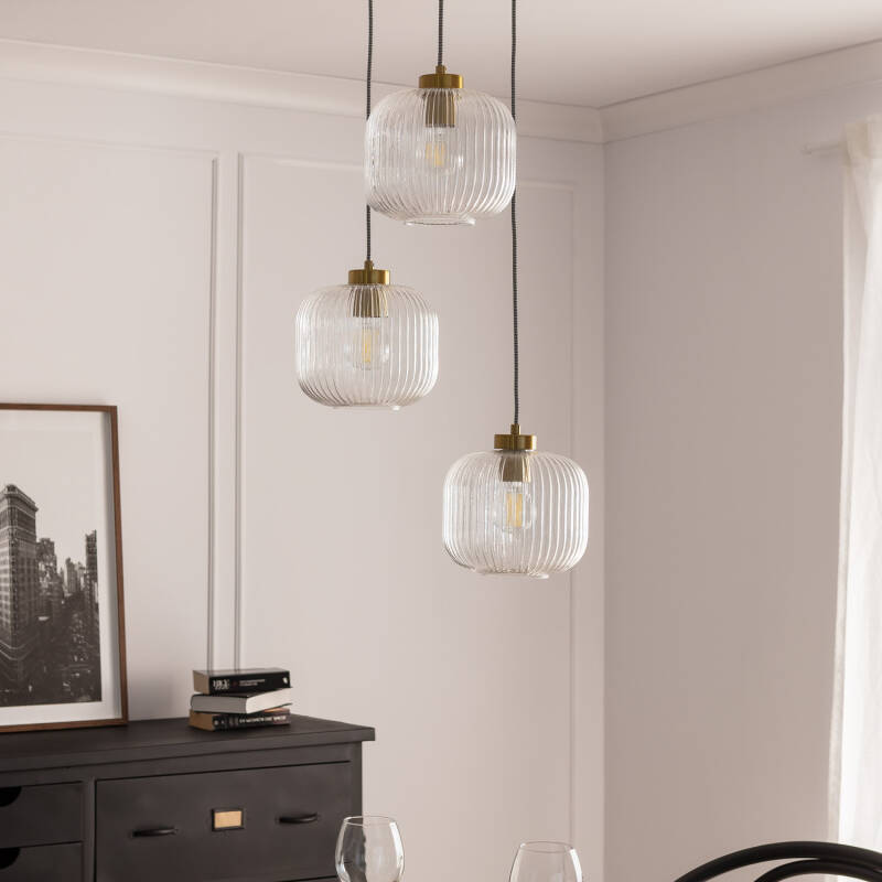 Bild von Pendelleuchte Glas Tri Wilde