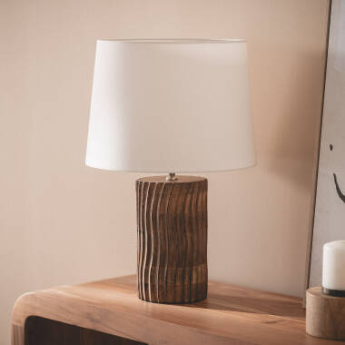 Tischlampe Holz Shruti ILUZZIA