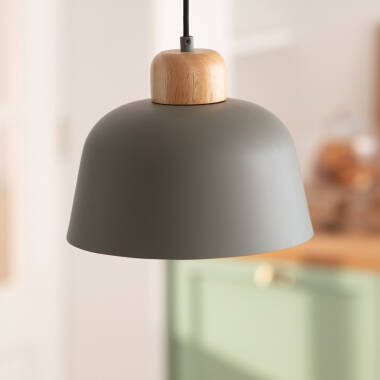 Lampa Wisząca z Metalu i Drewna Wawak