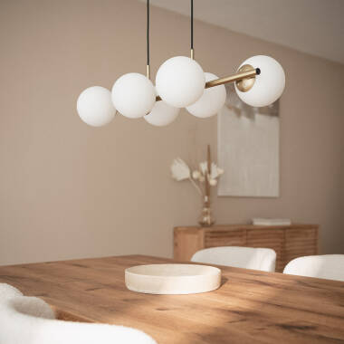 Moonlight Bras Metal & Glass 6 Spotlight Ceiling Lamp