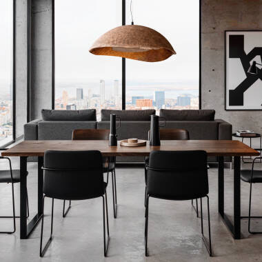 Afbeelding van Hanglamp Papier Maché Metaal Steen Orfalu