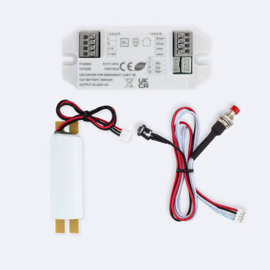 Alimentatore con Batteria per Apparecchi di Emergenza LED 20-200V DC 3W