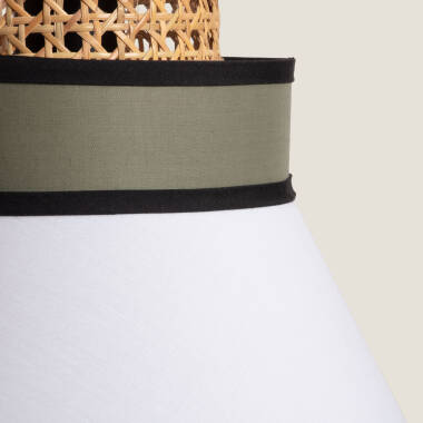 Image de Suspension Tissu et Rotin Kufila