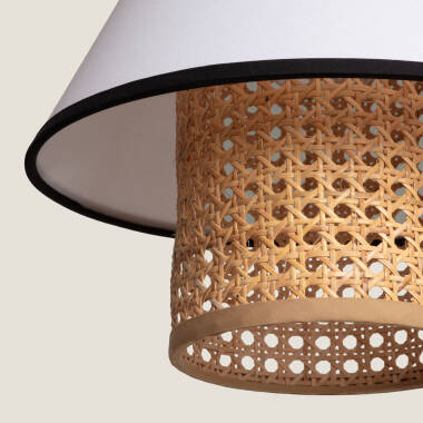 Image de Suspension Tissu et Rotin Kufila