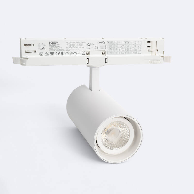 Bild von 3-Phasenstromschiene LED-Strahler 30W Fasano Dimmbar DALI Weiss