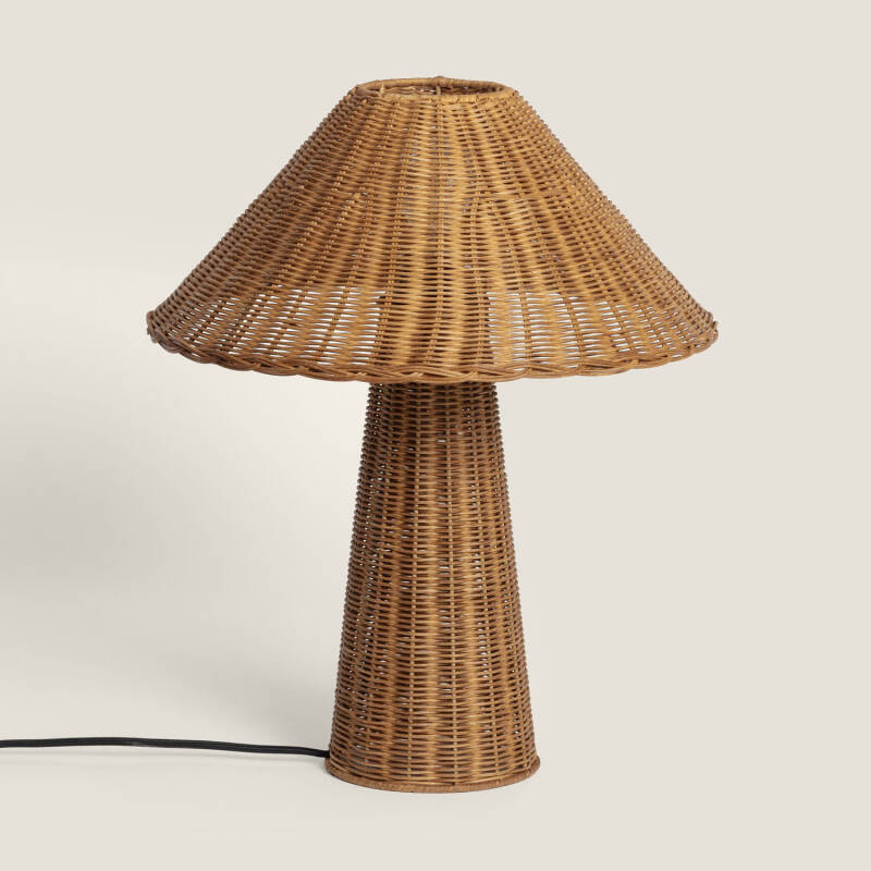 Bild von Tischlampe aus Rattan Nara