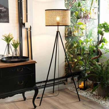 Stehlampe Rattan Huela