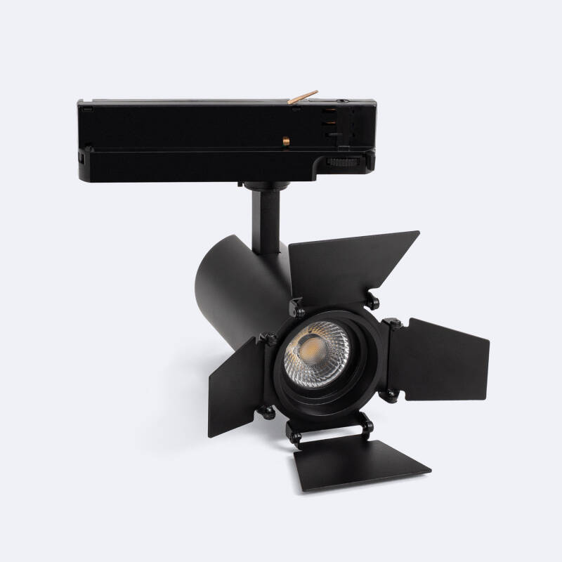 Bild von 3-Phasenstromschiene LED-Strahler 20W Fasano Cinema CCT Wählbar Dimmbar Schwarz