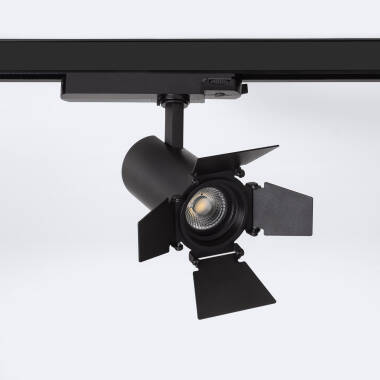 Spot LED Fasano Cinéma 20W CCT Sélectionnable pour Rail Triphasé Dimmable Noir