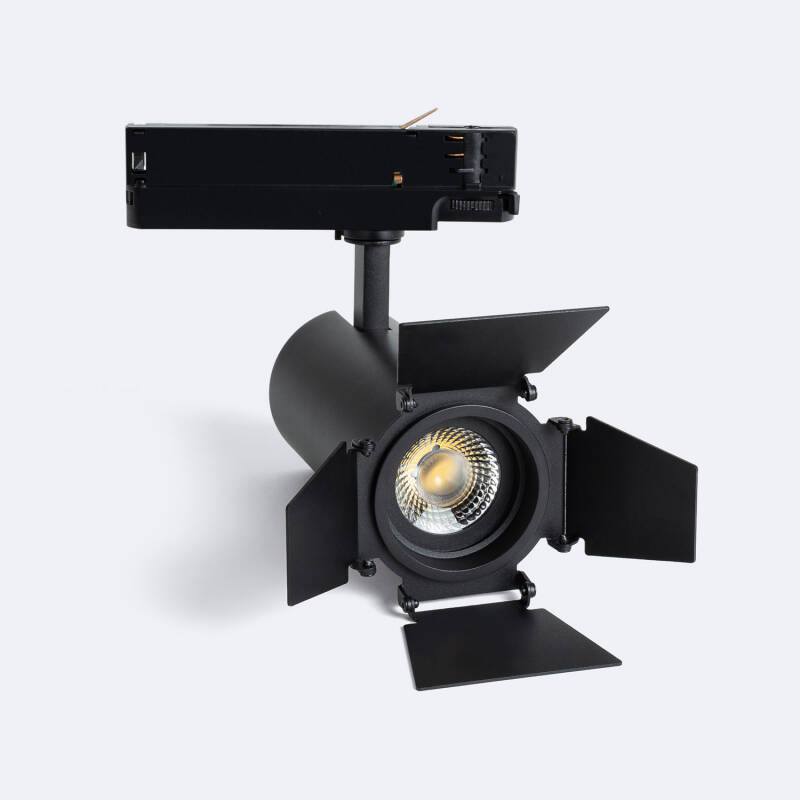 Bild von 3-Phasenstromschiene LED-Strahler 30W Fasano Cinema CCT Wählbar Dimmbar Schwarz