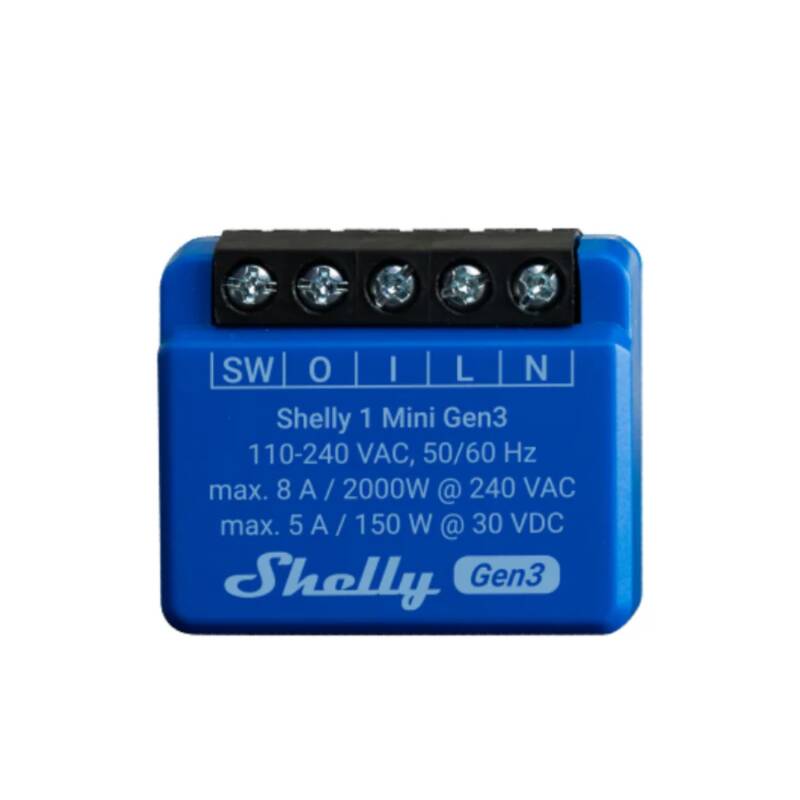Afbeelding van Shelly 1 Mini Gen3 1-kanaals Relais met Droog Contact