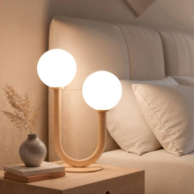 Bild von Tischlampe aus Metall und Glas Zeina