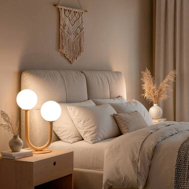 Bild von Tischlampe aus Metall und Glas Zeina