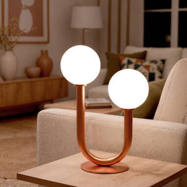 Bild von Tischlampe aus Metall und Glas Zeina