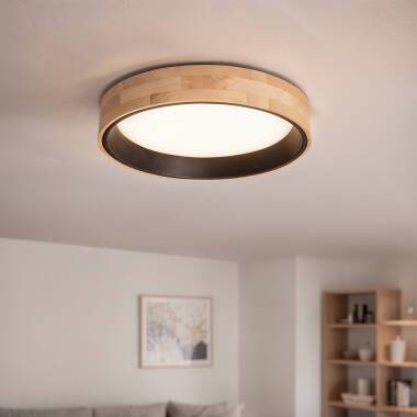 Plafondlamp LED 20W Rond Hout en Aluminium Ø470mm CCT Selecteerbaar Dari