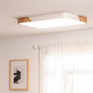 Semi-Dari Rectangular 30W Wood CCT Selectable LED Ceiling Light 625x425 mm