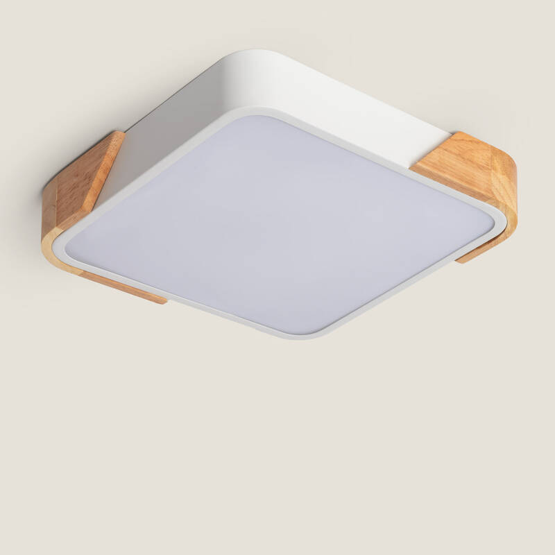 Afbeelding van Plafondlamp LED 18W Vierkant Hout 325x325 mm CCT Selecteerbaar Selecteerbare Semi-Dari