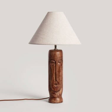 Tischlampe Holz Totem ILUZZIA