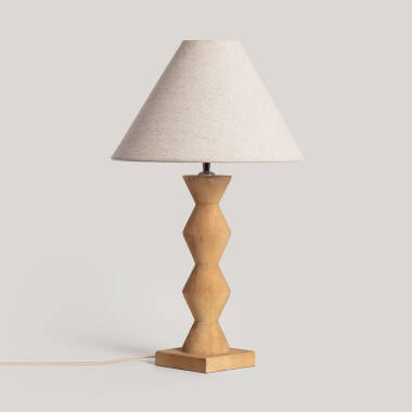 Lampada da Tavolo Legno Akesh II ILUZZIA