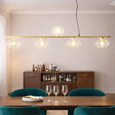 Suspension Aluminium et Verre 5 Spots Hassi
