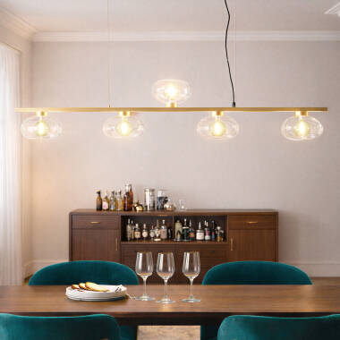 Afbeelding van Hanglamp  Aluminium en Glas  Hassi 5 Spots