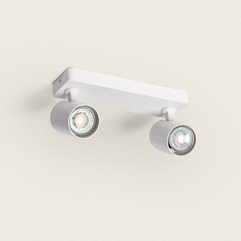 Image de Plafonnier Orientable Aluminium 2 Spots Blanc Cora