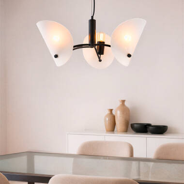 Pendelleuchte aus Metall und Glas Genaro