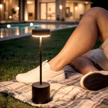 Lampe à Poser LED Portable avec Batterie USB Rechargeable Métal Zimba