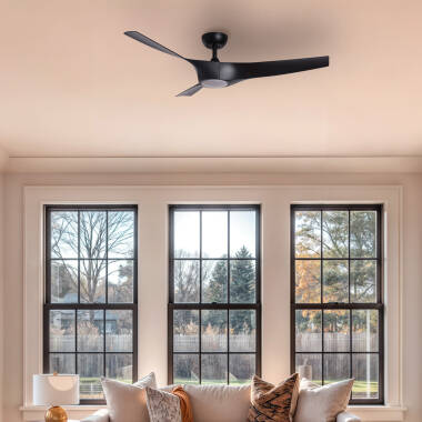 Afbeelding van Stille Plafondventilator Egina Zwart 132cm DC Motor
