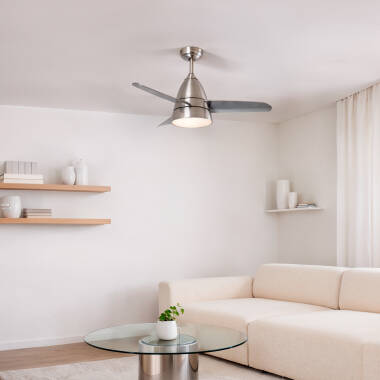 Bild von Deckenventilator Lautlos Industrial Silber 91cm DC-Motor 