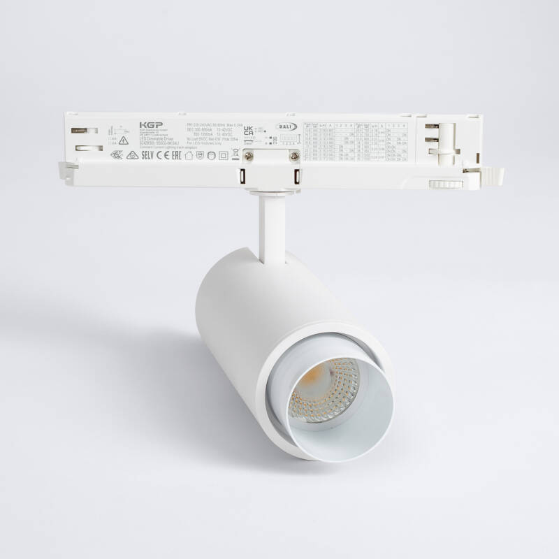 Bild von 3-Phasenstromschiene LED-Strahler 30W Fasano Cilindro CCT Wählbar Dimmbar DALI Weiss