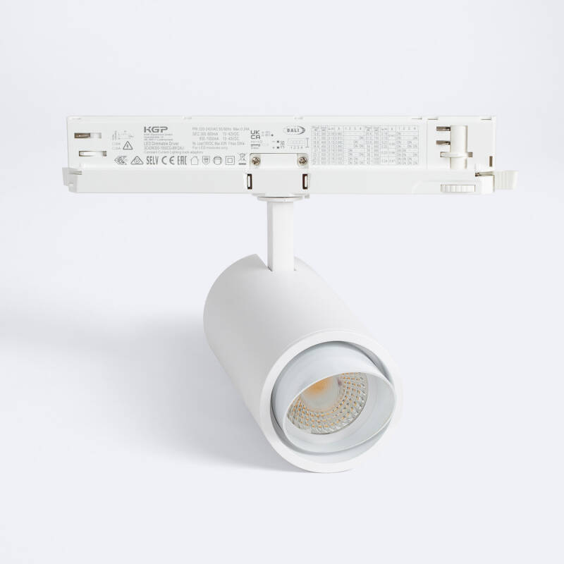 Bild von 3-Phasenstromschiene LED-Strahler 30W Fasano Cilindro Bisel CCT Wählbar Dimmbar DALI Weiss