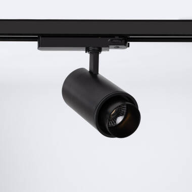 Spot LED sur Rail Triphasé 40W Fasano CCT Sélectionnable Cylindre Dimmable Noir