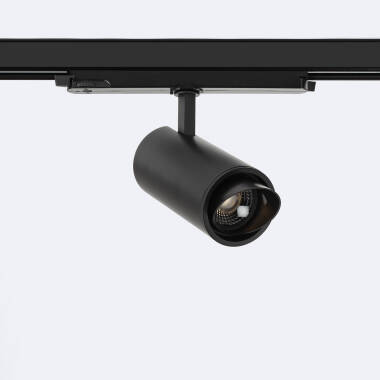 Spot LED Fasano Cylindre Biseau 30W pour Rail Triphasé CCT Sélectionnable Dimmable DALI Noir