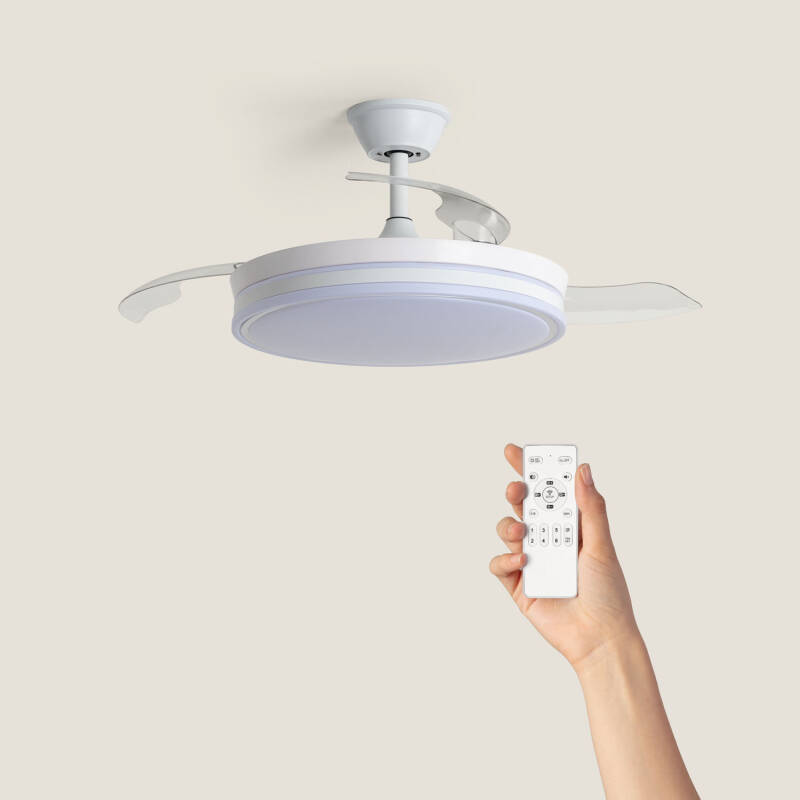 Bild von Deckenventilator mit Licht Lautlos DC einziehbare Flügel Dalori Evo