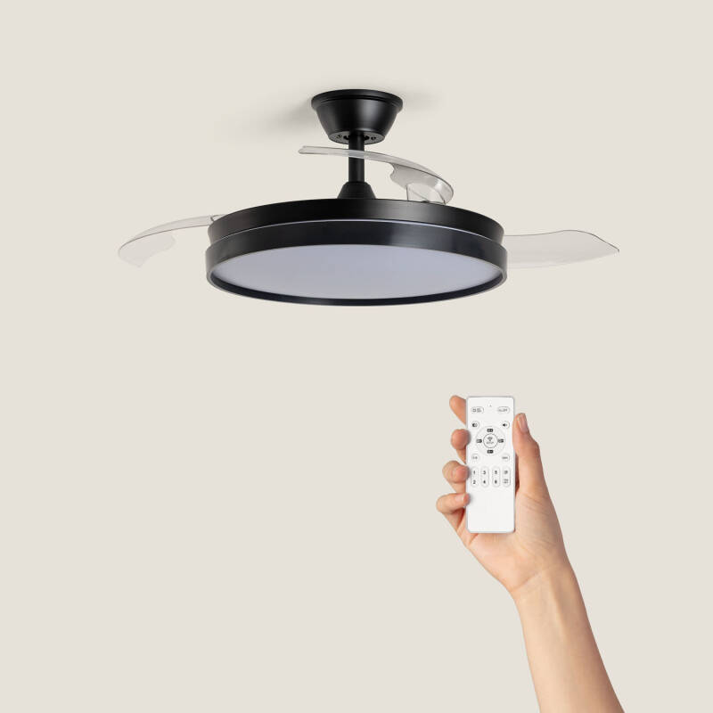 Bild von Deckenventilator mit Licht, geräuscharm, DC, einziehbare Flügel, Kaios