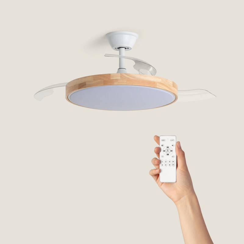 Bild von Deckenventilator mit Licht, geräuscharm, DC, einziehbare Flügel, Dari