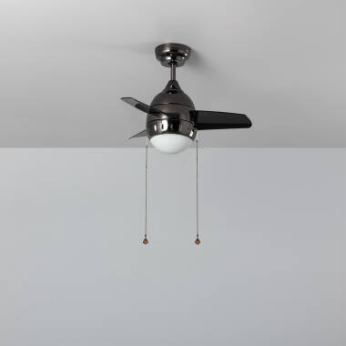 Ventilateur de Plafond LED Noir 66cm Modern