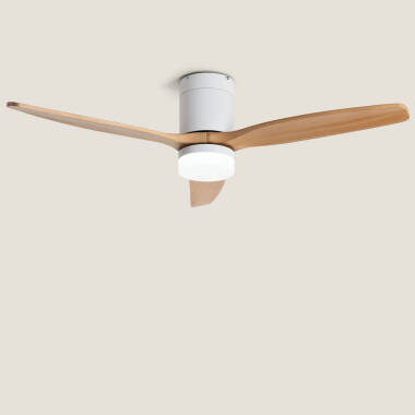 Bild von Deckenventilator mit Licht, geräuscharm, DC, Holzflügel, Leros